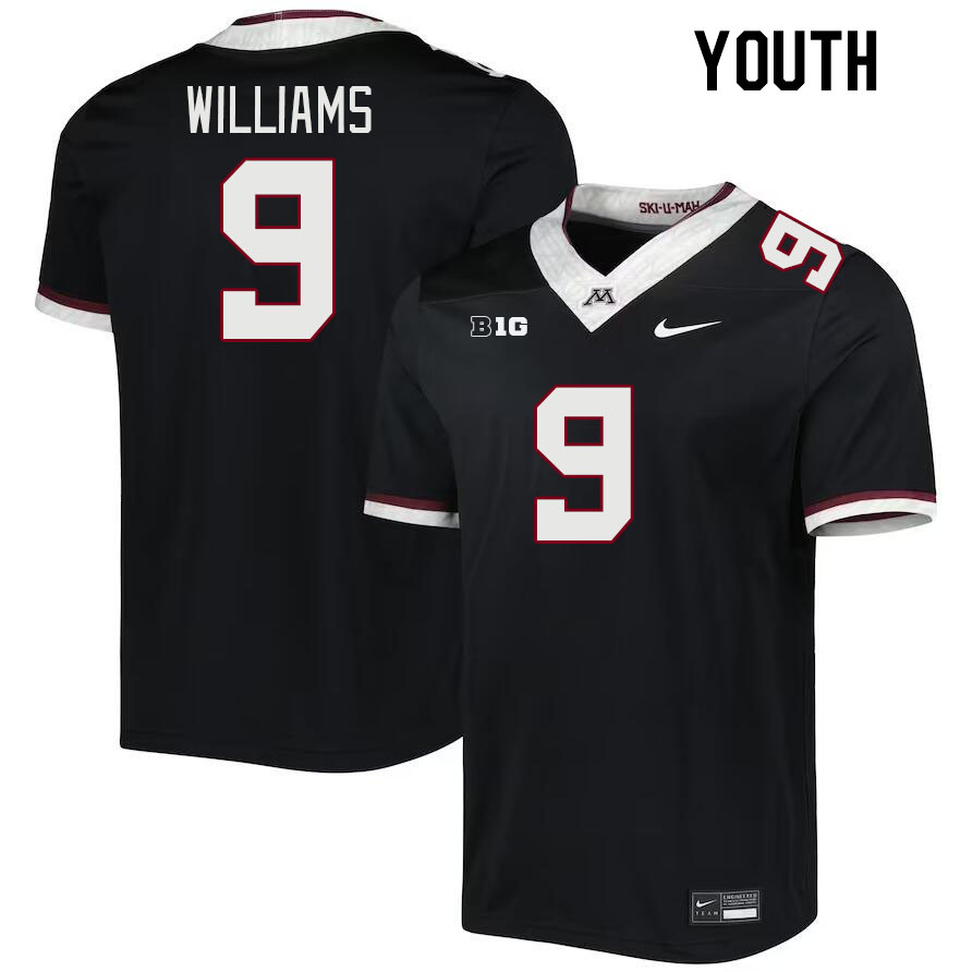 Youth #9 Devon Williams Minnesota Golden Gophers College Football Jerseys Stitched-Black
